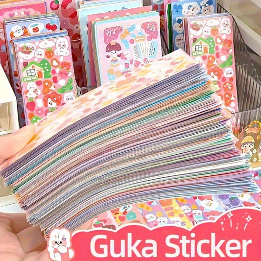 200pcs Cute Cartoon Sticker Pack - Pastel Colors, Whimsical Designs (Bunnies, Unicorns, Rainbows), Perfect for Journals, DIY Crafts, and Holiday Gifts (Christmas, Halloween, Valentine’s Day), Journal Decoration | Playful Il