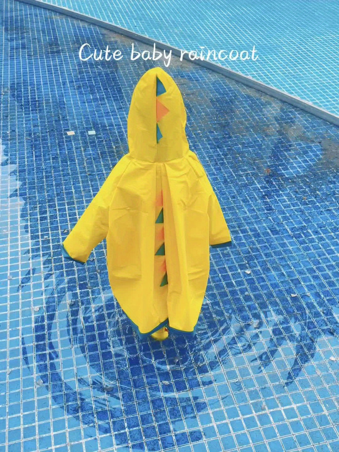 Kids' Soft and Comfortable Outdoor Thickened Raincoat for Boys and Girls -6 Years, Cute EVA Lightweight Rain Cape with 3D Tail Spikes