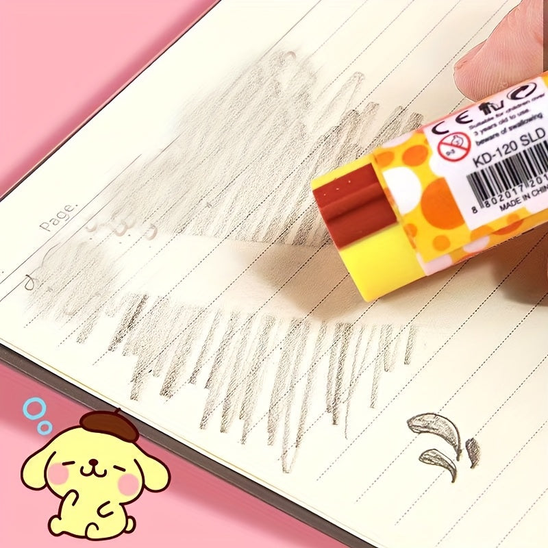 6pcs Licensed for kuromi for cinnamoroll Cartoon Erasers, Fun Erasers, as Prizes Stationery Gift