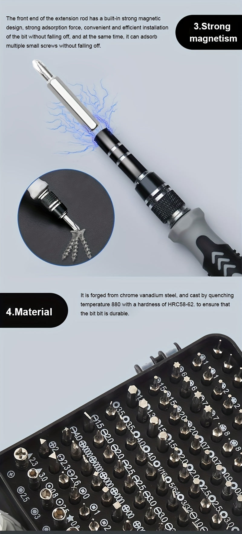 115-in-1 Precision Magnetic Screwdriver Repair Tool Kit
