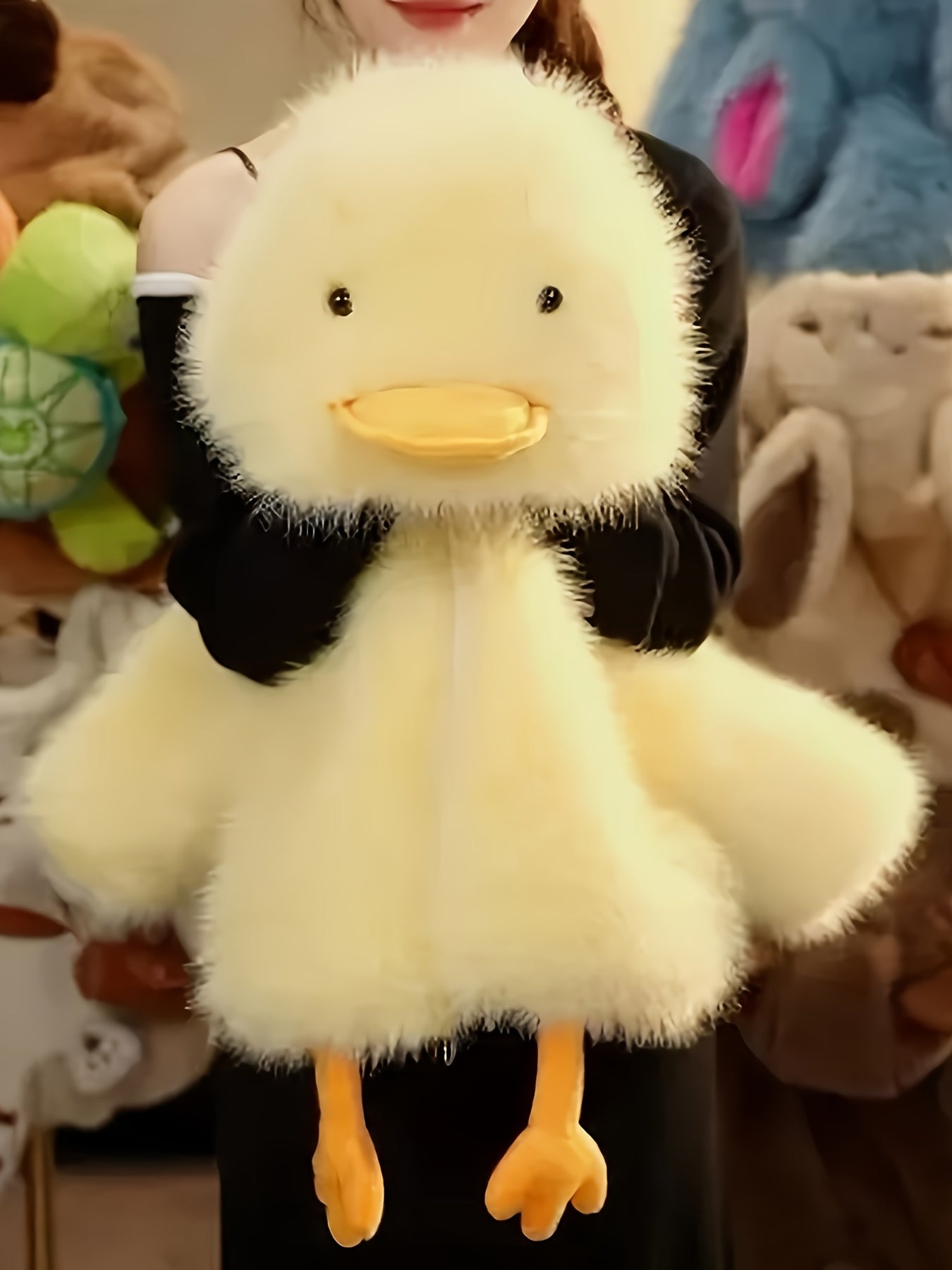 Girls' Winter Coat - Cute Duck Design with Fluffy Hood, Thick Insulated Zipper Front, Long Sleeve & Polyester Fill, Perfect for Halloween & Christmas, Cozy Outerwear, Playful Design, Soft Texture