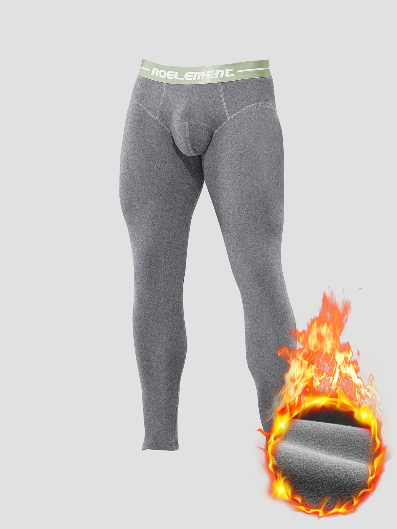 Men's Thermal Underwear Winter Warm Flocked Base Layer Pants - Heavy-Duty, All-Season & Elastic Fit for Cold Weather.