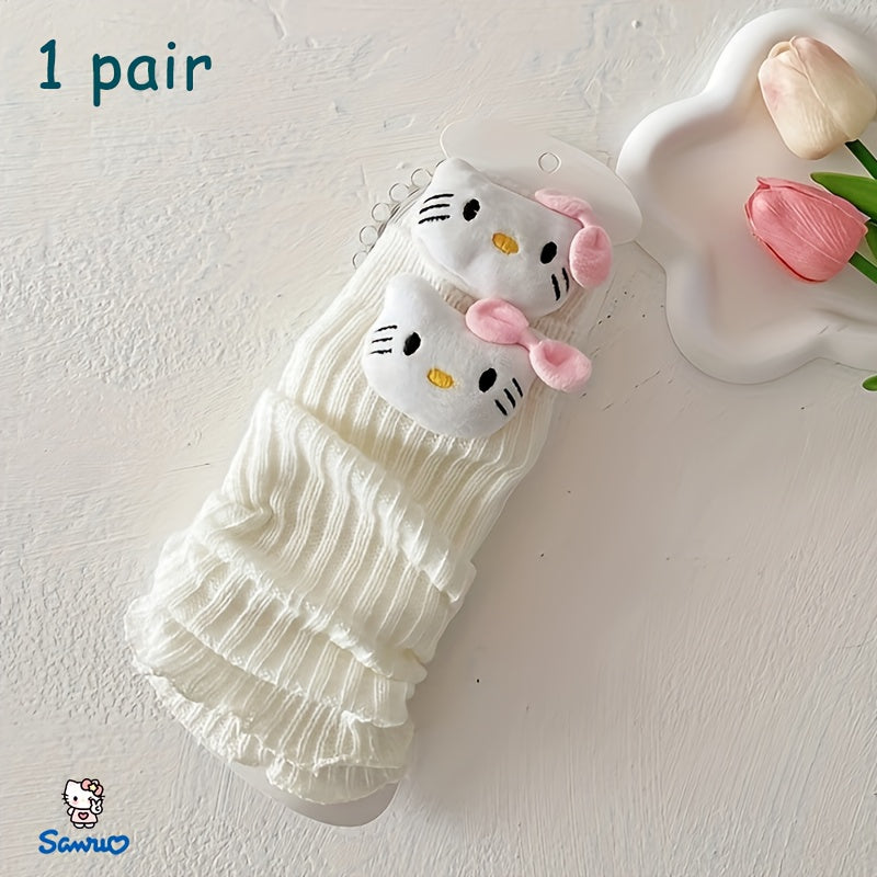 1 Pair Sanrio Cartoon Leg Warmers – Hello Kitty & My Melody Designs, Sleek Fit for Calf Support | Ideal for Spring–Autumn Outfits, Office Comfort & Home Lounging | Perfect Valentine's or Christmas Gift