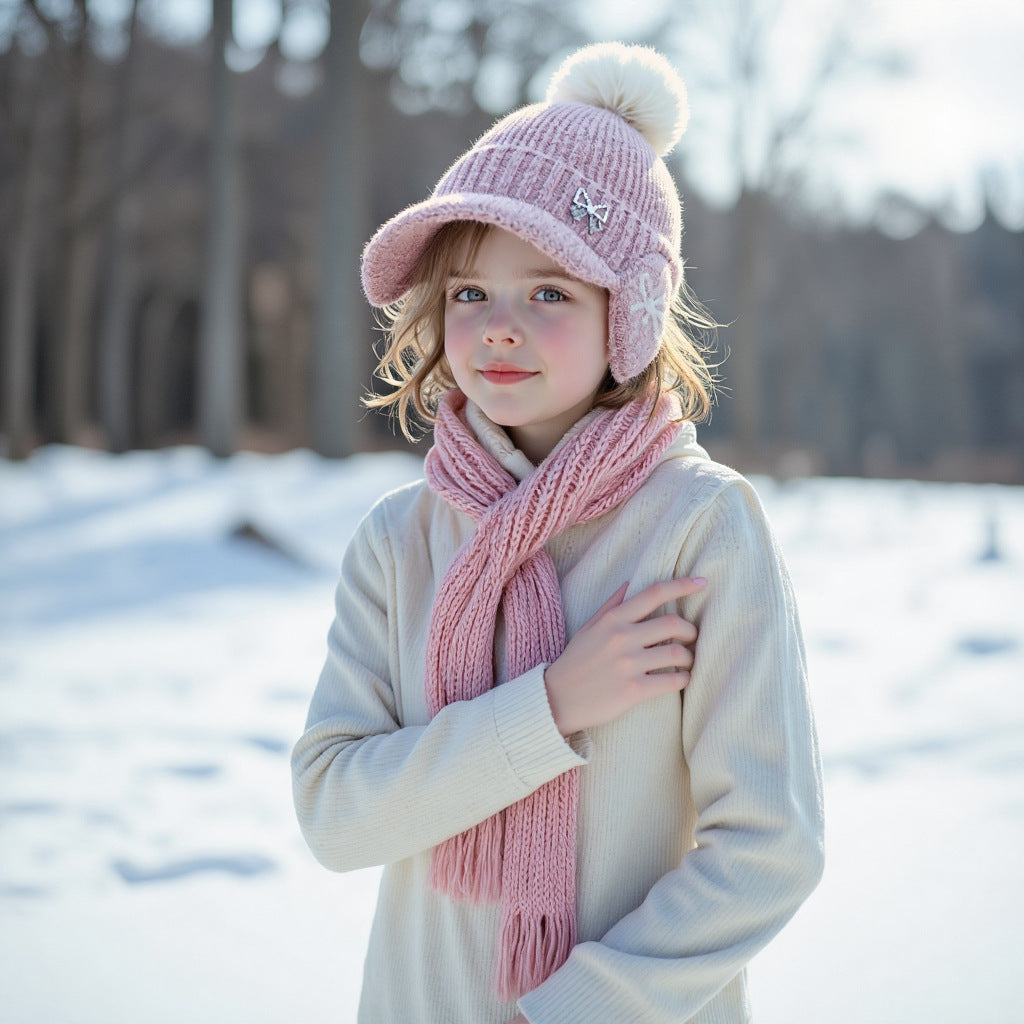 New Small Fragrant Pearl Butterfly Knot Hat for Autumn And Winter