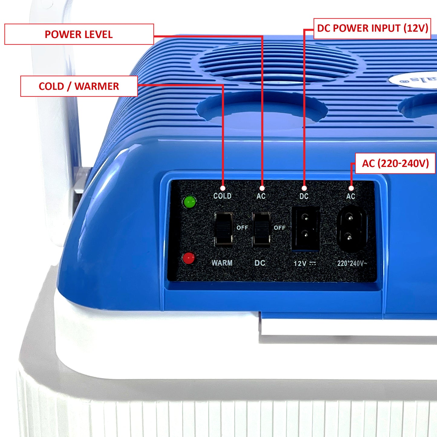 24L Thermoelectric 240V AC & 12V DC Electric Cool Box, Heating and Cooling Functions, Portable Travel Cooler Box Camping Car Mini Fridge (24L Cooler & Warmer)