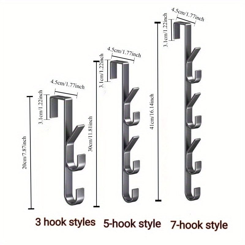 Stainless Steel Hooks Space-Saving Stainless Steel Over-the-Door Hooks.