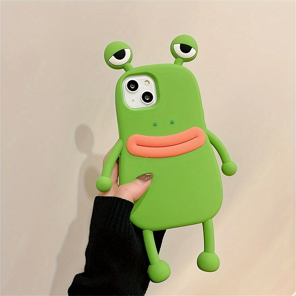 Adorable Funny 3D Big Eyes Frog Silicone Case - Soft, Shockproof, Protective Cover for iPhone 15, 14, 13, 12, 11 Pro Max