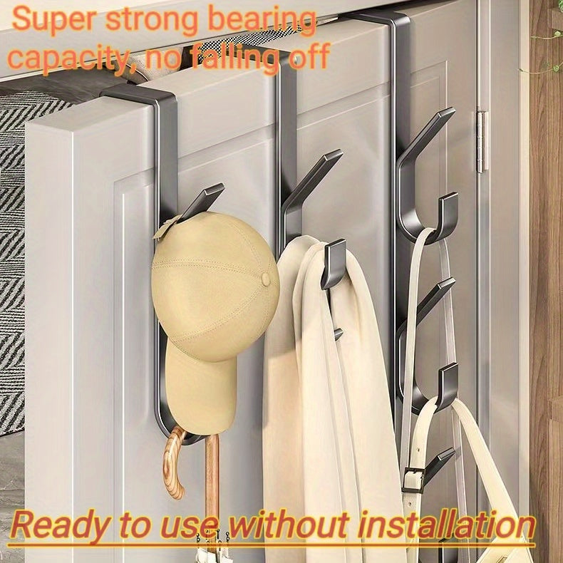 Stainless Steel Hooks Space-Saving Stainless Steel Over-the-Door Hooks.