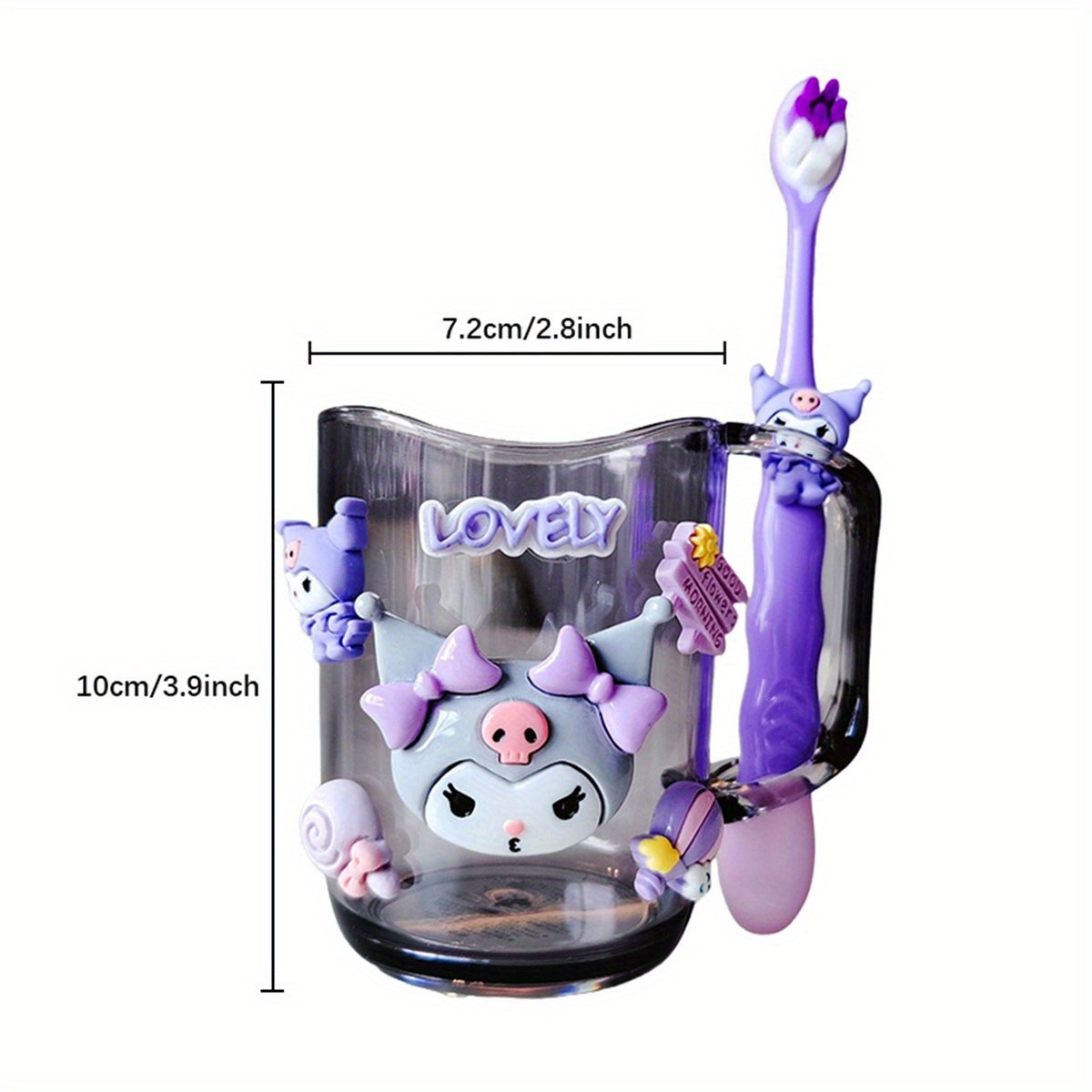 theme plastic toothbrush and rinse cup, durable and easy to clean, very suitable for home and dormitory, bathroom accessories | fun design | durable structure.