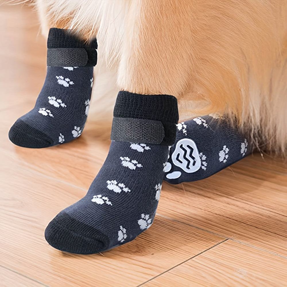 Anti-slip, Dog, Socks, Adjustable, Paw, Protector, Indoor, Black
