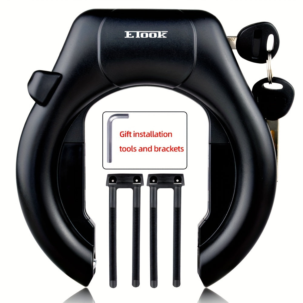 ETOOK Heavy-Duty Bike Lock - Anti-Theft U-Shaped Crab Claw Design for Mountain & Road Bikes, Stainless Steel Frame with Paint Finish