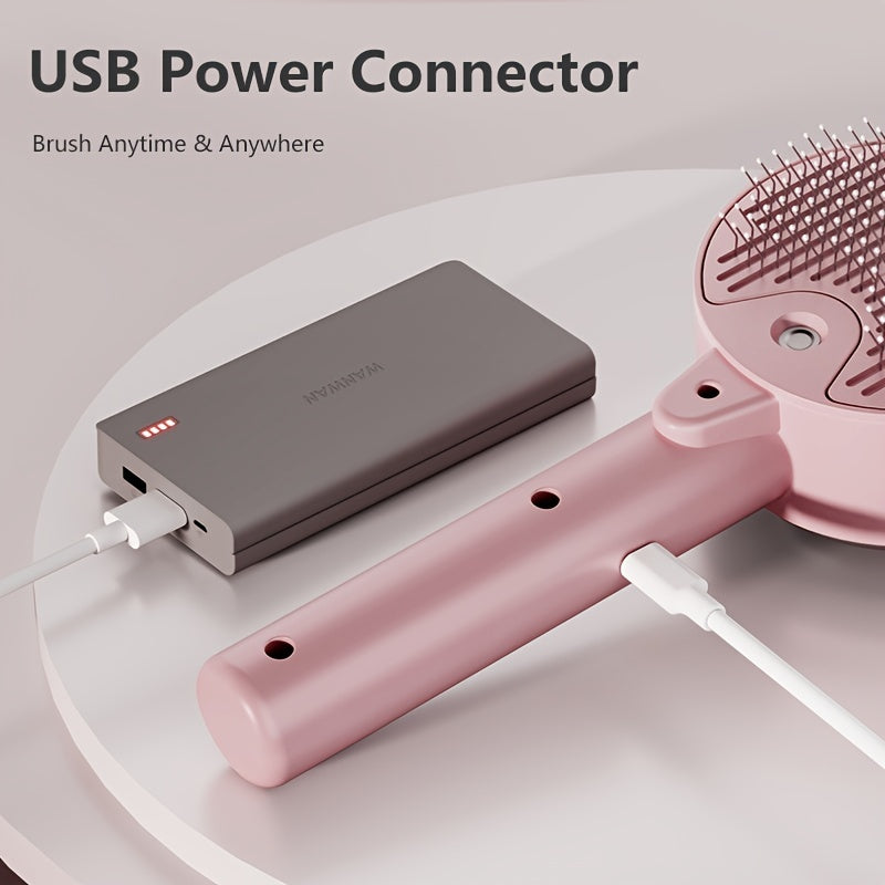 1pc 3-in-1 Electric Pet Grooming Brush for Cats & Dogs - USB Rechargeable Steam Comb with Spray, UV Aseptic Floating Hair Removal, Gentle Detangling Brush for All Breeds, Indoor Pet Care | Sleek Grooming Tool | Gentle Pet Bru