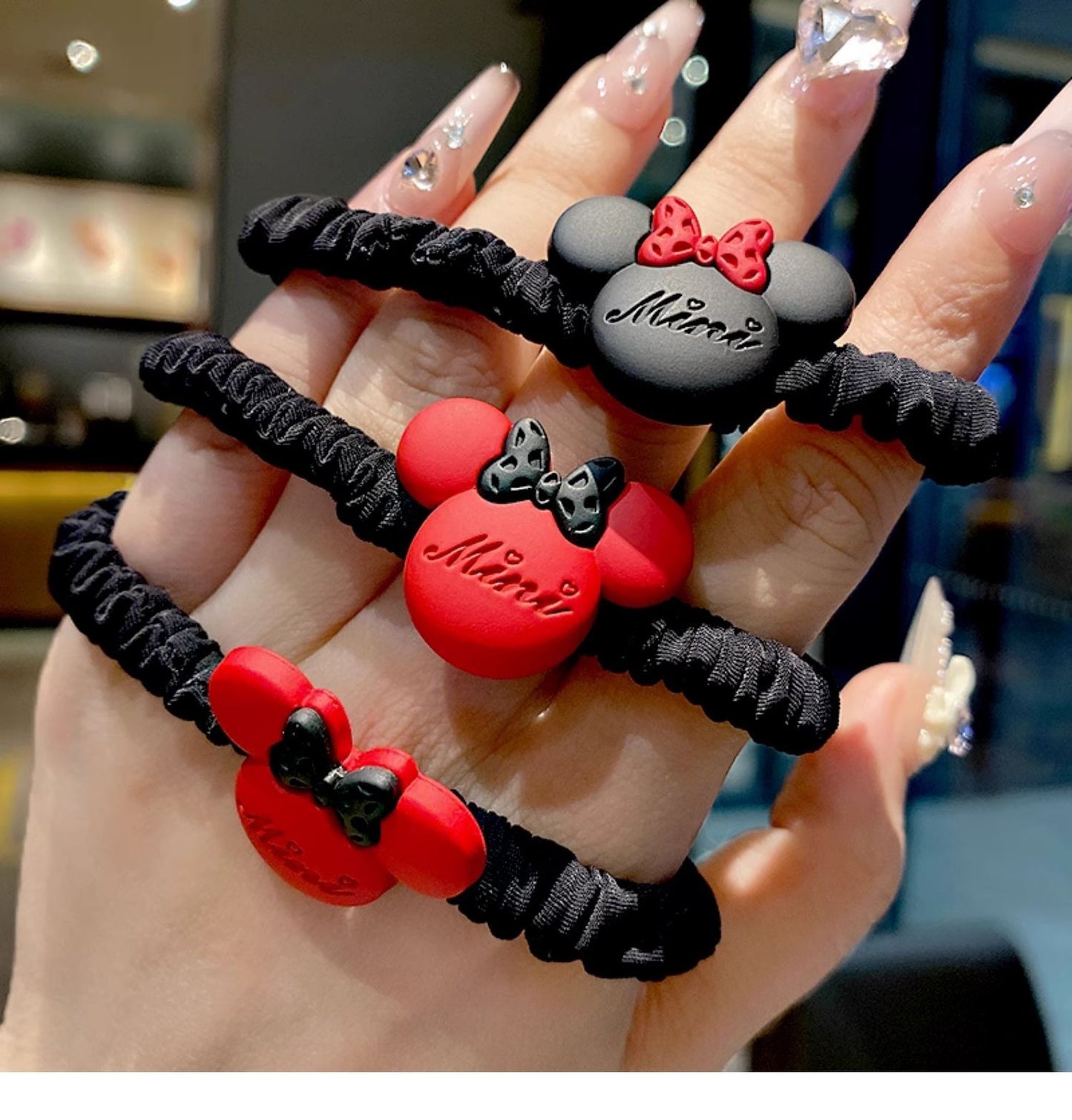 Disney 1pc Mickey Headband | New Style Cute Simple Hair Tie Ponytail Ring for Women | Perfect Travel Outfit Matching Decoration