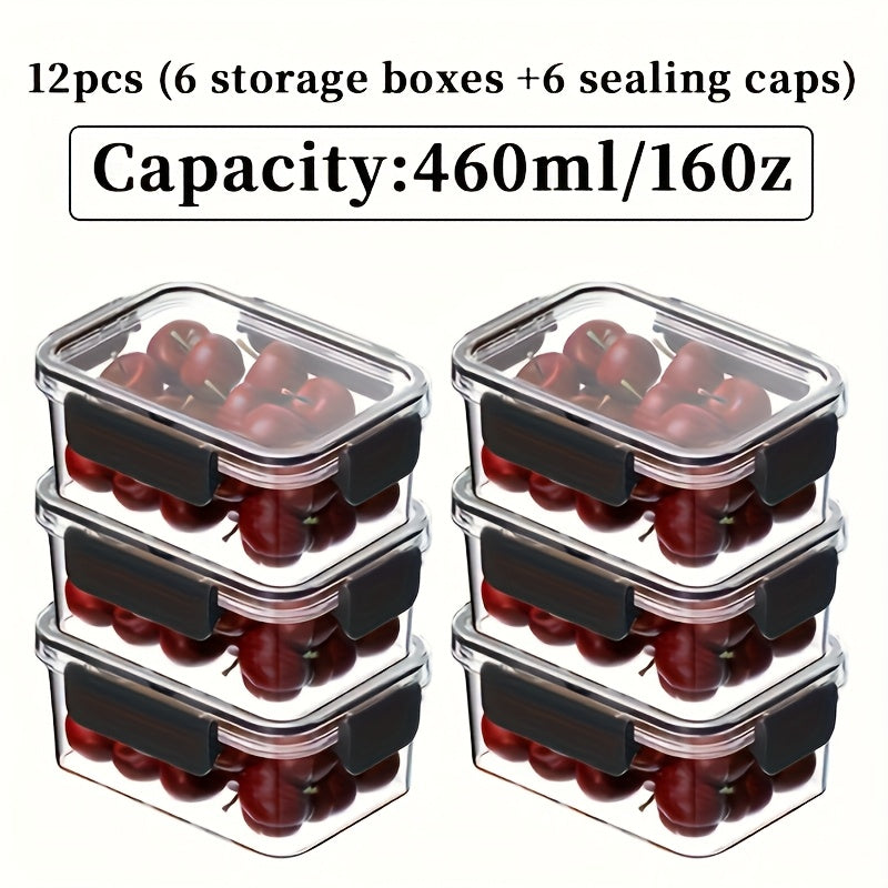 12pcs Stackable Containers 12pcs Stackable Refrigerator Storage Containers with Sealing Lid