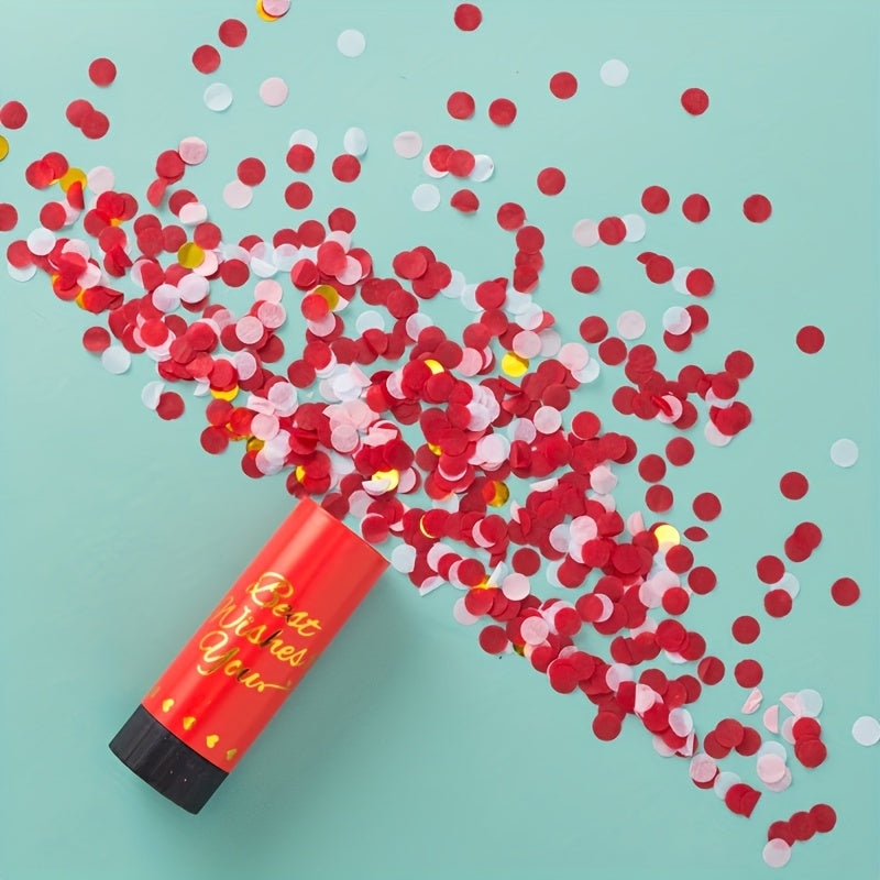 # 5pcs Handheld Confetti Cannon Set for Weddings & Birthdays, Paper Confetti Popper Tubes with Custom Messages, Universal Celebration Party Favors for Adults 18+