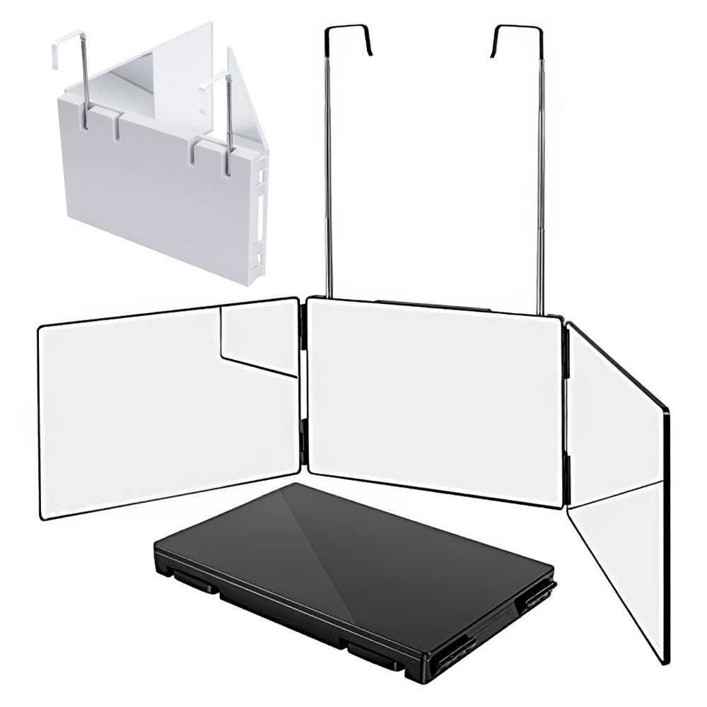 Rotating Three Way Mirror Hair Clipper, 3-way Rotating Folding Makeup Mirror,