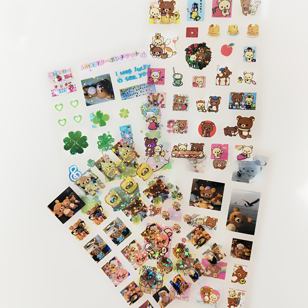 4pcs cute PET Stickers, Single-Use Adhesive Decorative Decals, Creative Sticker for computers, mobile phones, laptops, Journaling, DIY Projects and Planners, Suitable for Ages 14+.