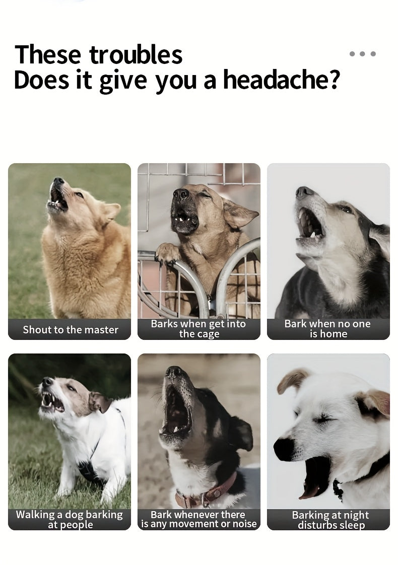 Soundwave technology Anti-Bark Device for Dogs & Humans, Rechargeable USB-Powered with 300Hz-30KHz Range, Intelligent Bark Recognition, 3 Training Modes, Automatic Stop Barking Detection, Quad-Core Soundwave Technology