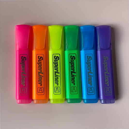 4 Colors Assorted Highlighter Markers Set, Plastic Fine Tip, Non-feathered, Standard Size, for Office, Study, Reading, Labeling - Stationery Supplies