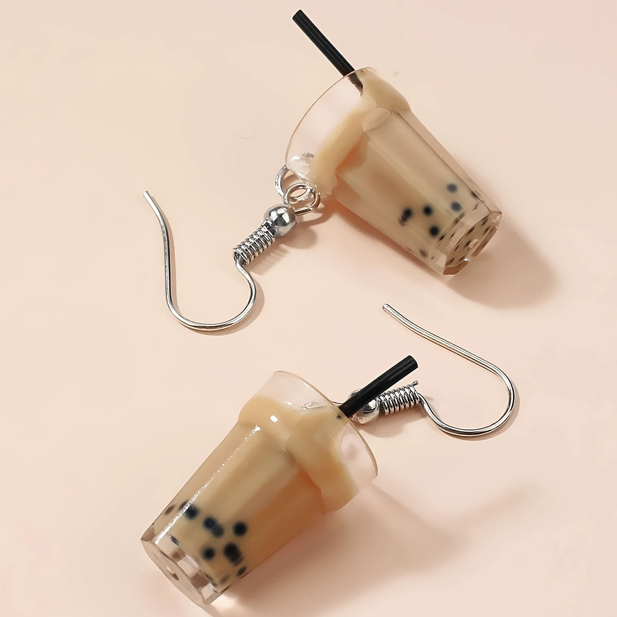 [Fashionable Pearl Tea Ear Accessories] Fashionable And Cute Cross-border Hot-selling Pearl Milk Tea Ear Hooks Earrings For Women, Korean Version Ins Style Ear Accessories