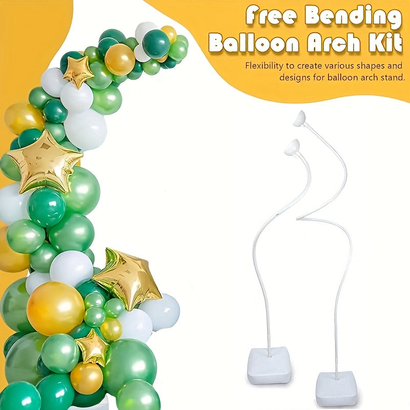 [Versatile Balloon Arch] 1pc Versatile Free-Bending Balloon Arch Kit | Easy to Install, Durable & Reusable Plastic Flower Backdrop with Water Base for Weddings, Engagements, Birthdays, Holidays & More - 4.9ft/8.2ft, Flower De