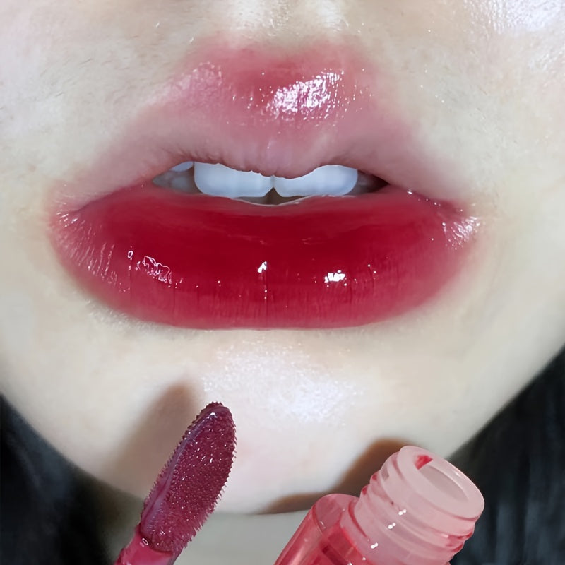 6-Color Strawberry Bear Cherry Lip Gloss - Vibrant Berry Shades, Creamy Texture, Mirror-Like Shine, Waterproof, Stain-Resistant, and Durable - Perfect Gift for Women on Valentines Day