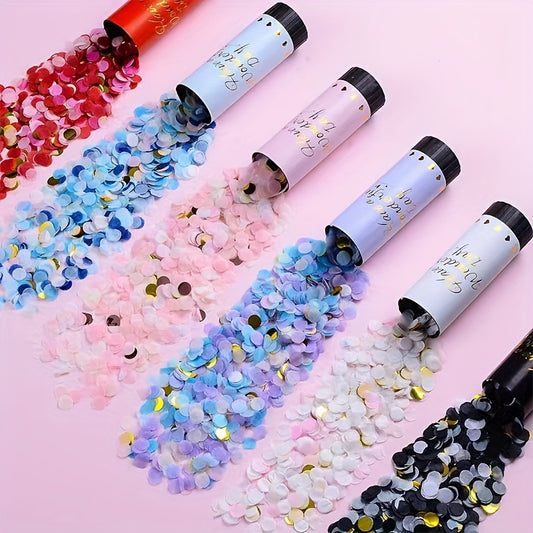 # 5pcs Handheld Confetti Cannon Set for Weddings & Birthdays, Paper Confetti Popper Tubes with Custom Messages, Universal Celebration Party Favors for Adults 18+