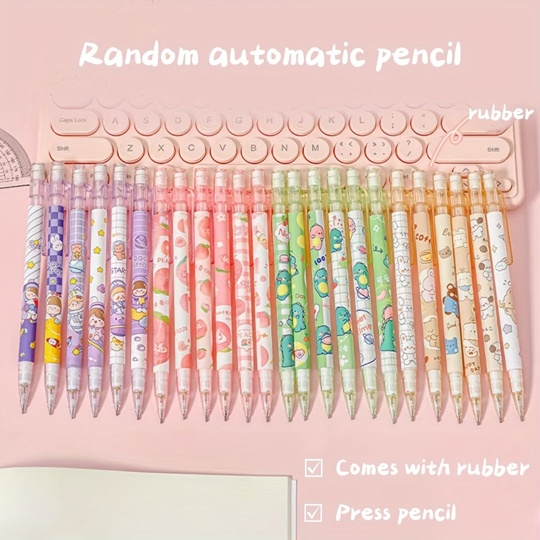 5/10 Random Automatic Pencils, 0.5mm, Various Colors & Patterns - Write Smoothly, No Need to Sharpen, Lightweight & Durable Plastic, Perfect for School & Office Supplies, Stationer