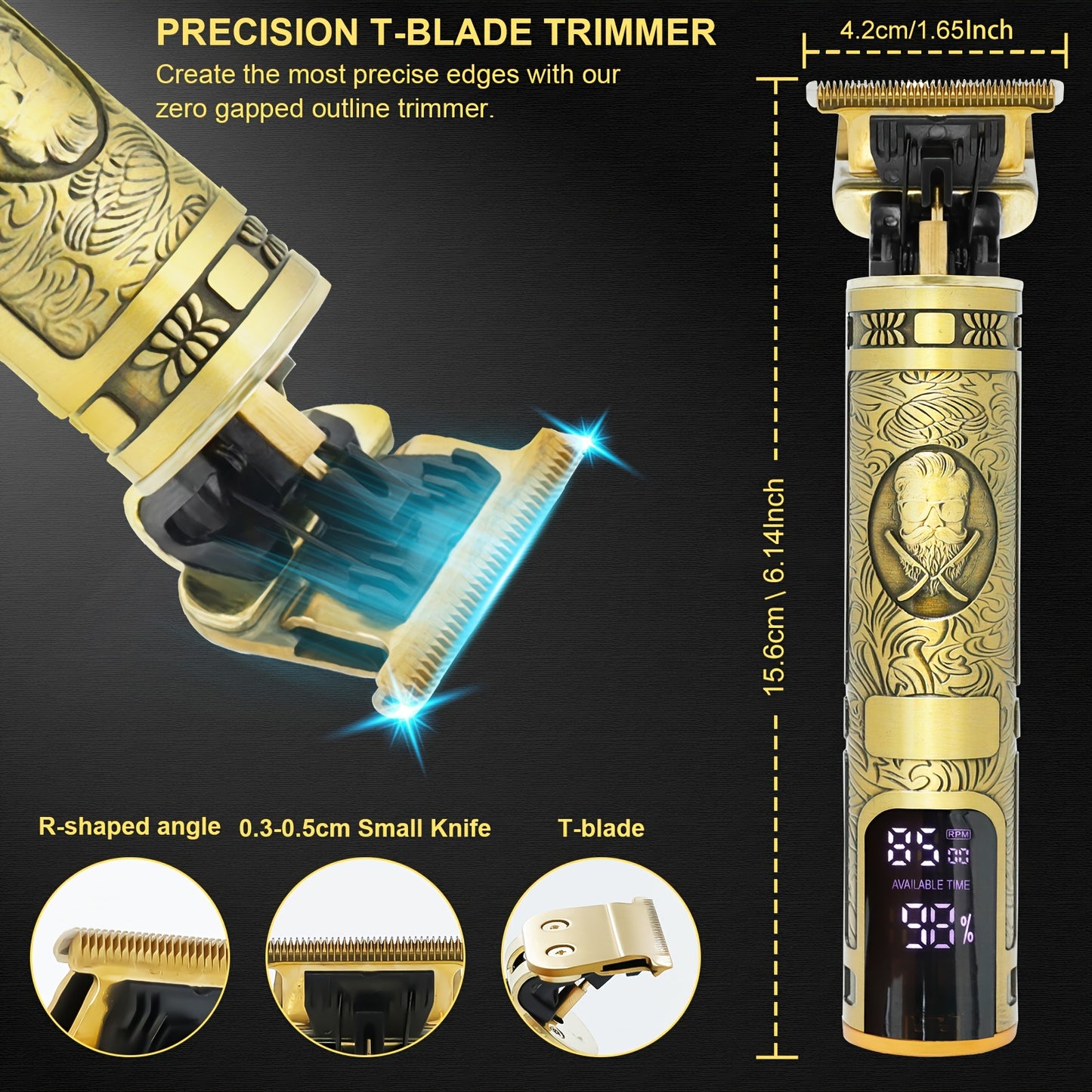 Beard Trimmer Hair Clippers Men, Professional T-Blade Beard Trimmer.