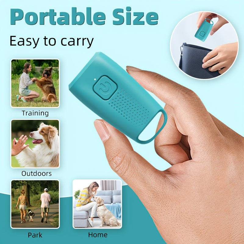 New Anti-Barking Device, Dog Barking Control System, Rechargeable Ultrasonic Dog Barking Deterrent, Suitable for Humans And Dogs, Portable for Indoor And Outdoor Use (Blue)