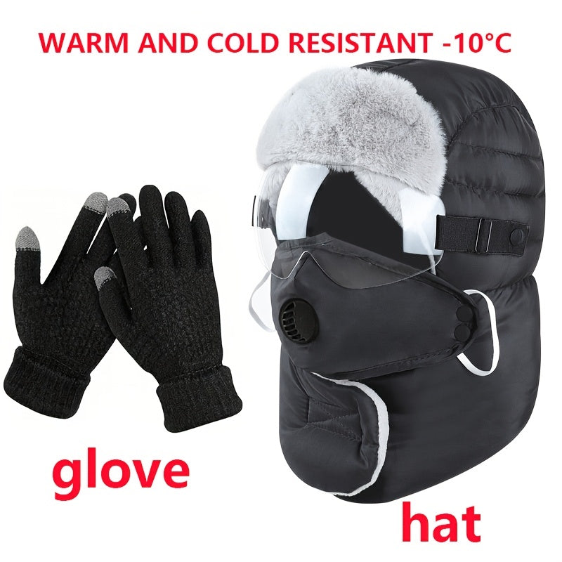 Winter Cycling Outdoor Hat, Ear Muffs & Mask Combo