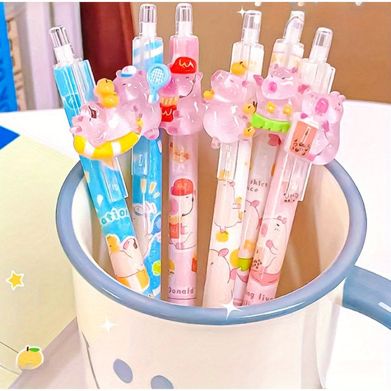 3/4pcs Capybara Summer Automatic Pencils 0.5mm Cute Moving Pencils Student Special Stationery Writing Pencils Automatic Pencils Random Style
