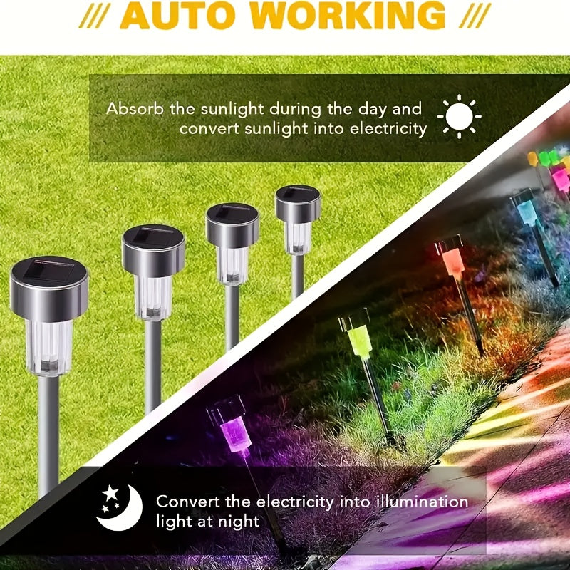 10pcs Solar LED Pathway Lights for Outdoors