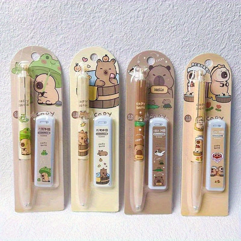 1pc Capybara Series High-Value Automatic Pencil Set, 0.5mm, Suitable for Office and School Stationery, School and Office Supplies, Back-to-School Essentials, Ideal Choice for Thanksgiving, Halloween, Christmas