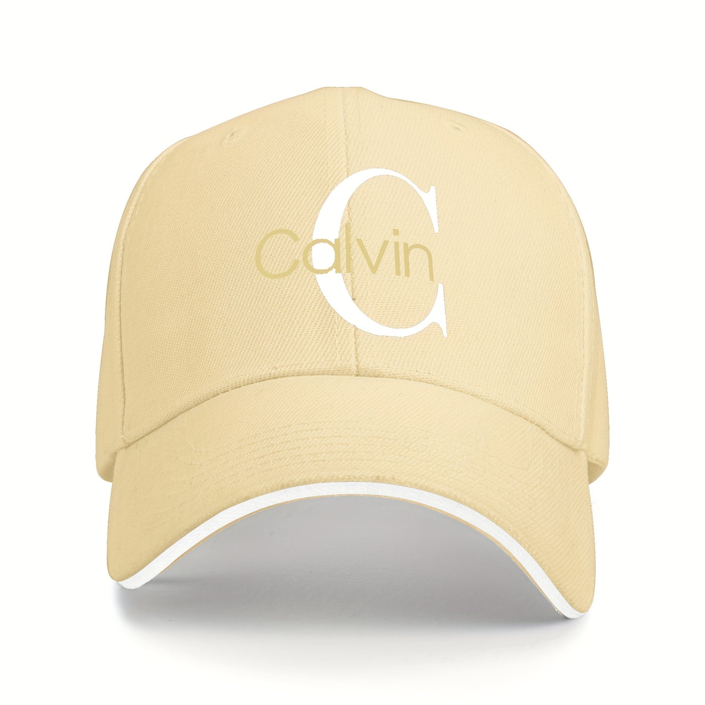 1pc Calvin Letter Print Baseball Cap - Adjustable, Breathable Dad Hat for Men & Women, Perfect for Outdoor Activities & Gatherings, Ideal Gift Choice, Outdoor Headwear | Stylish Dad Hat | Mesh Back Hat