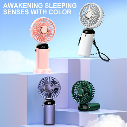 1pc Large Wind Quiet Electric Carry-on Portable Handheld Fan with Aromatherapy for Outdoor Use