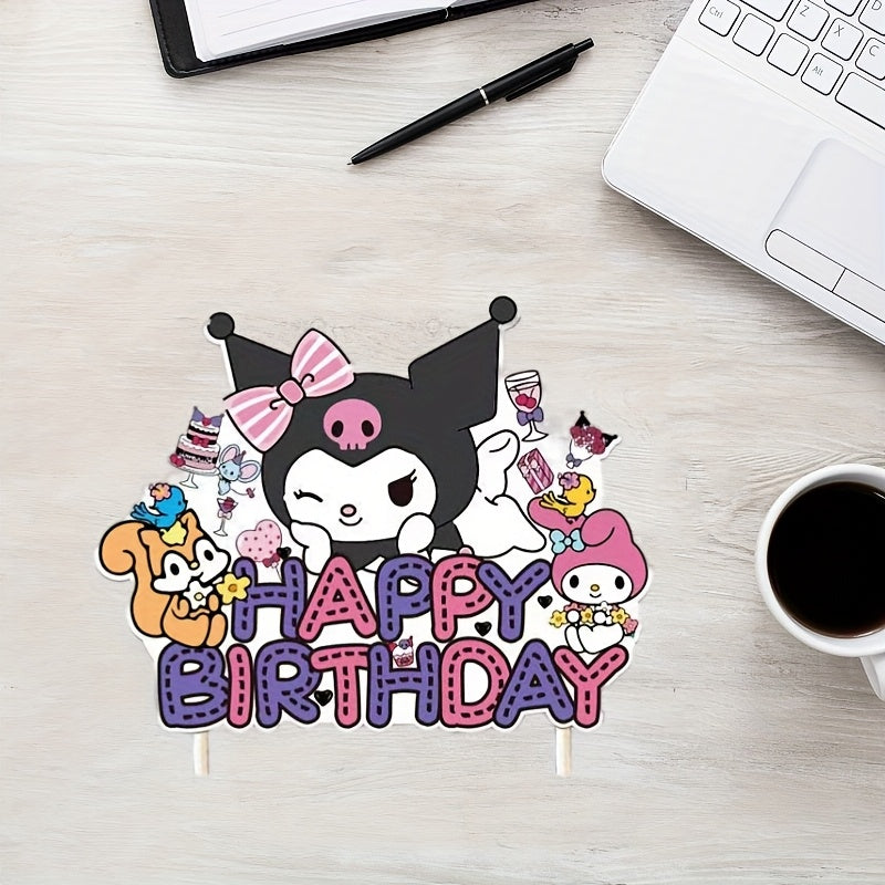 Sanrio Kulomi theme birthday party decoration big card insert card insert plug-in suitable for couples and friends party birthday holiday decoration supplies set
