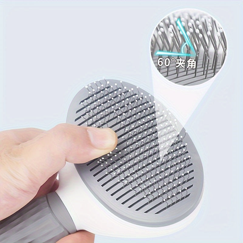 Automatic One-Button Hair Removal Dog and Cat Cleaning Face Comb | Pet Hair Removal Massage Comb, Cat and Dog Needle Comb Beauty Cleaning Brush