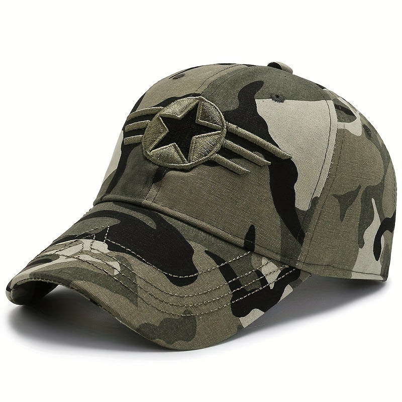 One Piece Men's Outdoor Sports Baseball Cap, Personalized and Fashionable, Simple Camouflage Sun Protection Hat