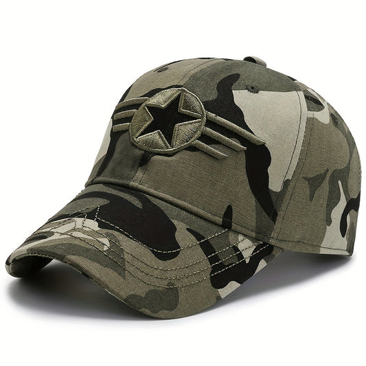 One Piece Men's Outdoor Sports Baseball Cap, Personalized and Fashionable, Simple Camouflage Sun Protection Hat