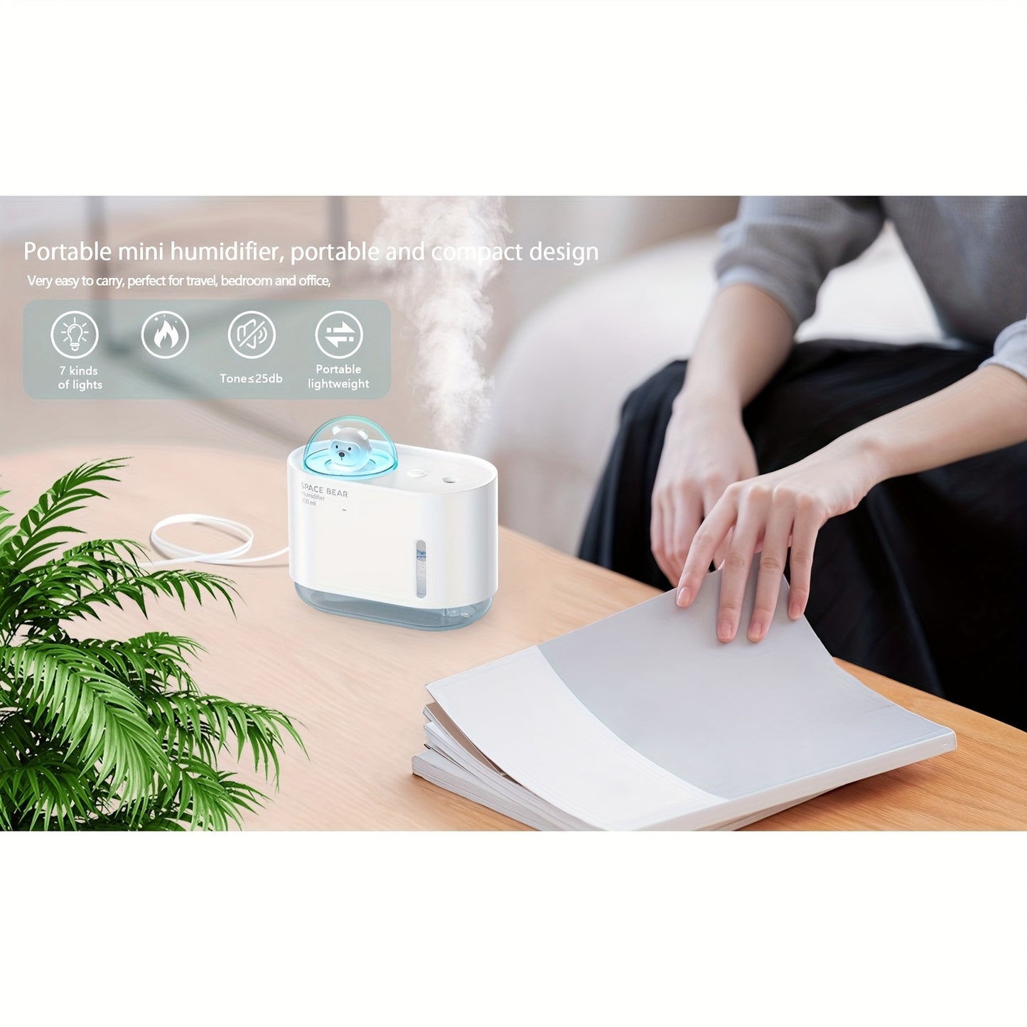 Ultrasonic Cool Mist Humidifier with Night Light