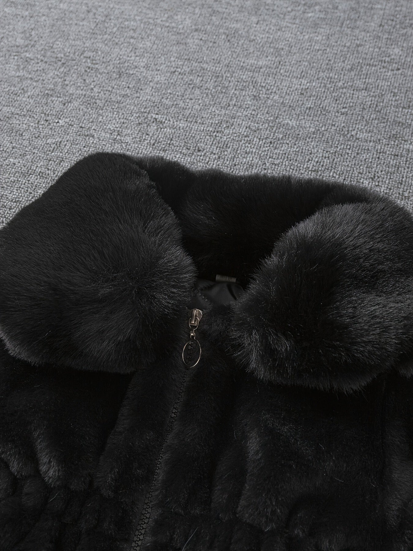 Girls' Winter Coat with Plush Fur-Lined Hood - Thick Fleece-Lined Zipper Front, Flared Hem & Pom-Pom Details, Cute Solid Color Outerwear for Fall/Winter, Cozy Warm Jacket for Cold Weather, Cozy Winter Wear, Playful Design, So