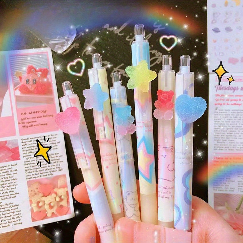 1pc Kawaii Mechanical Pencil Set 0.5mm HB - Press-To-Activate Plastic Writing Tool for Ages 14+, School Stationery Supplies