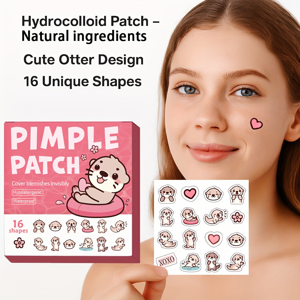 48 Counts/Box Acne Patches, Cute Otter Covers Acne And Blemishes, Acne Patches with Blemishes, Skin Spot Stickers, Holiday Gifts, Valentine'S Day Gifts
