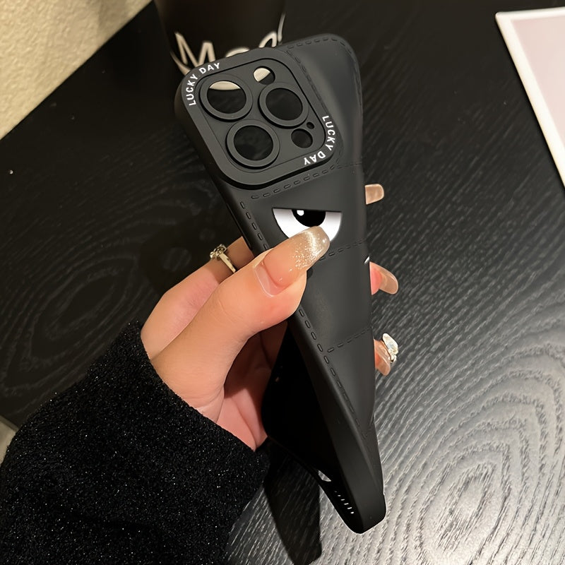 A Soft Rubber Anti-Slip Down Jacket Style Phone Case with Anime Pattern Printing, Suitable for Apple Series 11, 12, 13, 14, 15, 16 Pro Max, Samsung Series A05, A15, A25, A35, A55, S23, S24 Ultra, And Redmi Series 9 Note, 10 N