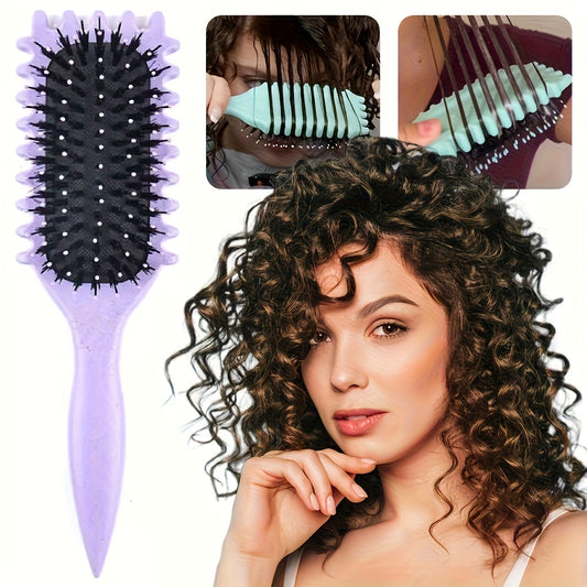 1pc Curling Brush with - for Defined Curls & Volume, Heavy-Duty ABS Handle,