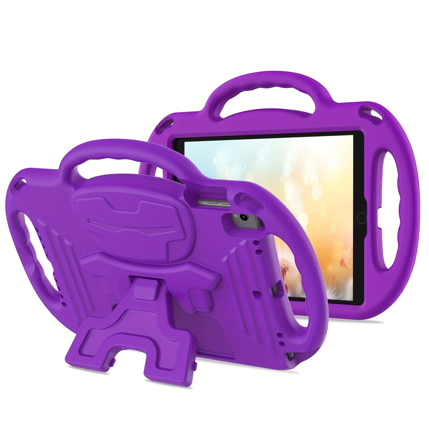 [Kids-Friendly|Lightweight] Lightweight, Non-Slip EVA Kids-Friendly Tablet Case with Adjustable Stand & Lanyard | Soft Shell with Heavy Duty Protection, Flexible Kickstand & Adjustable Strap | for iPad 7th/8th/9th Gen (10.2-i