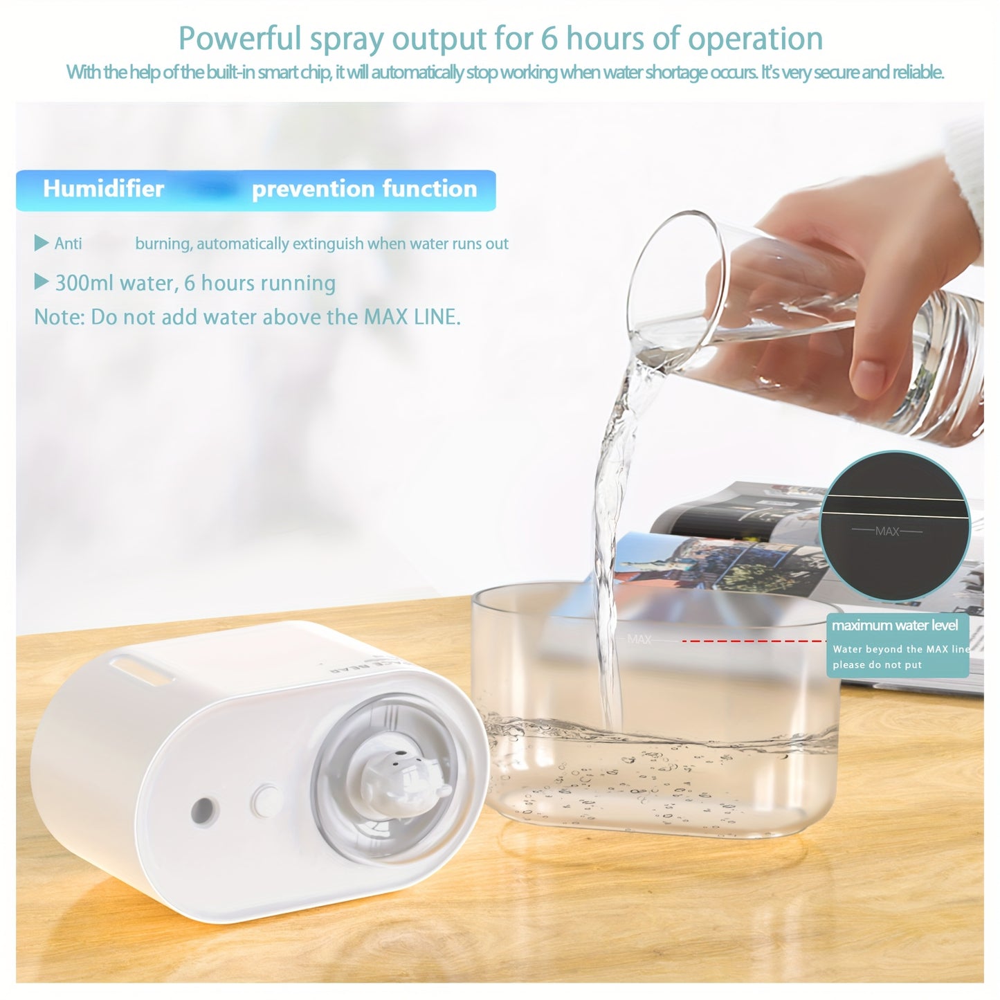Ultrasonic Cool Mist Humidifier with Night Light