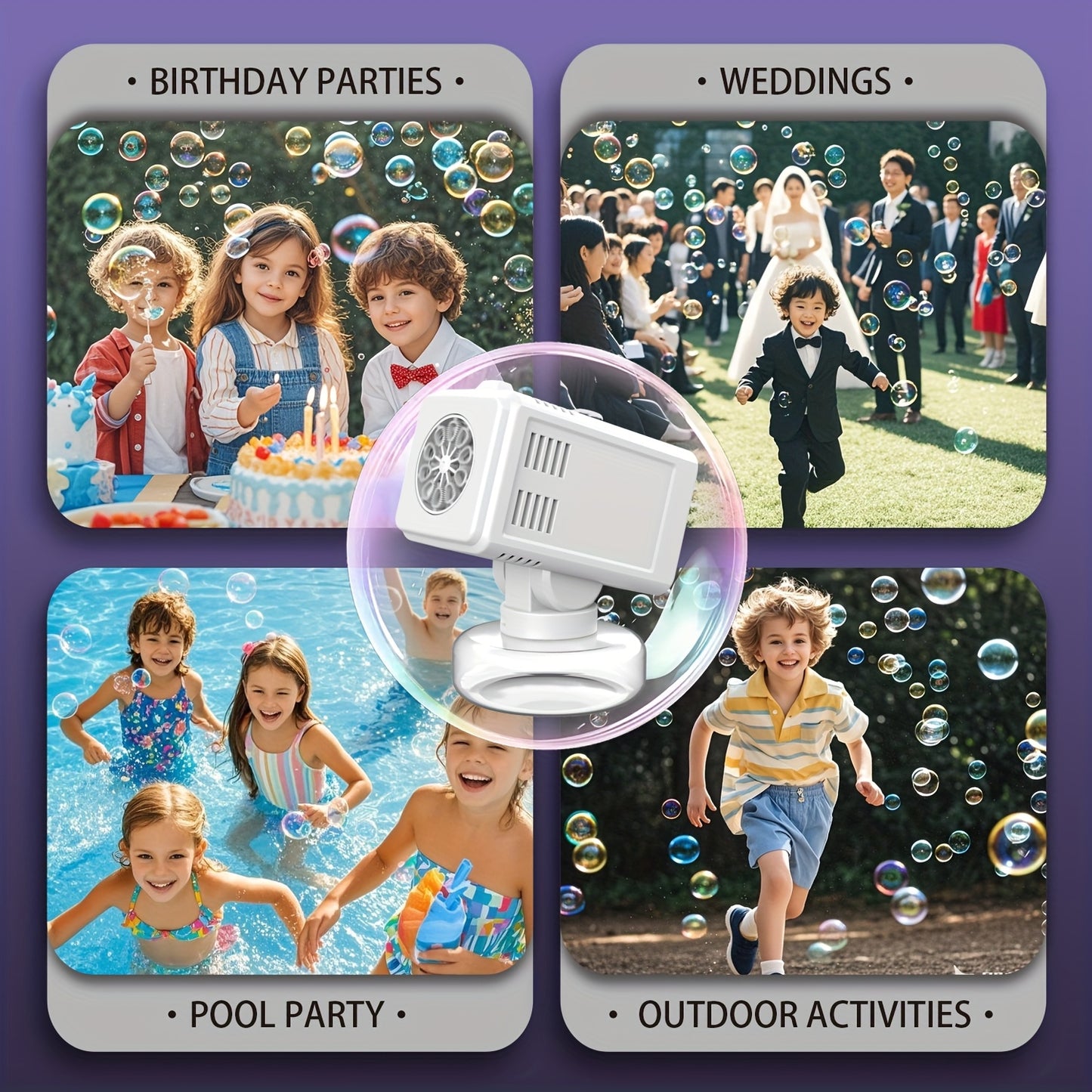 Fully Automatic Bubble Machine Birthday Holiday Gift Toy Portable Bubble Machine Party Outdoor Toys Without Battery, No Bubble Water