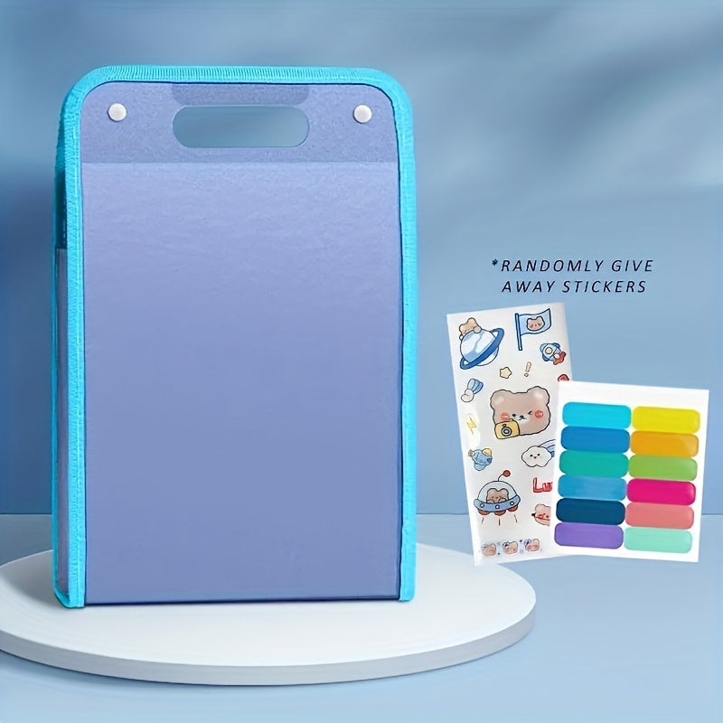 [Waterproof File Bag] 13-Pocket Expandable Waterproof Folder | A4 Folding File Bag with 12 Classification Notes for Office and Student Files
